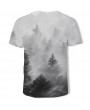 3D Summer Fashion New Smoggy Deep Forest Printing Men's Short-Sleeved T-shirt