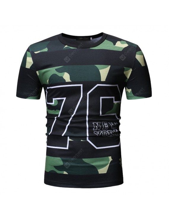 Men'S T-Shirt Recreational Short Sleeve O-Collar Fashion Printed Cotton T-Shirt