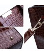 Women Crocodile Pattern Tote Handbag Large Capacity Solid Crossbody Bag