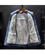 Autumn and Winter Large Size Loose Casual Men's Denim Jacket Washed Lapel Jacket