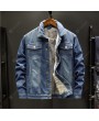 Autumn and Winter Large Size Loose Casual Men's Denim Jacket Washed Lapel Jacket