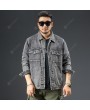 Large Size Printing Large Size Men's Autumn and Winter Loose Denim Stretch Jacket