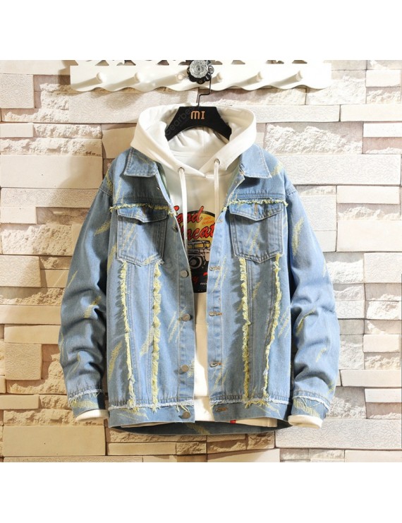 Men's Denim Jacket Casual Loose Jeans Jacket