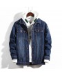 Printing Large Size Men's Spring and Autumn Loose Large Size Stretch Denim Jacket