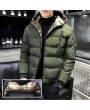 Men's Cotton Hooded Thick Warm Winter Padded Collar Korean Slim Trend Of Cotton-padded Jacket Casual Jacket