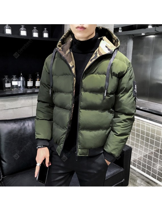 Men's Cotton Hooded Thick Warm Winter Padded Collar Korean Slim Trend Of Cotton-padded Jacket Casual Jacket