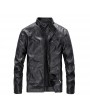 Men's Leather Coat Male Taxi Velvet Warm Autumn And Winter Influx Of Men And Casual Jacket Big Yards