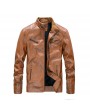 Men's Leather Coat Male Taxi Velvet Warm Autumn And Winter Influx Of Men And Casual Jacket Big Yards