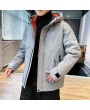 Men's Padded Winter Jacket Warm Korean Version Of Casual Loose Cotton Hooded Frock Coat Japanese