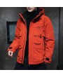 Men's Padded Winter Jacket Warm Korean Version Of Casual Loose Cotton Hooded Frock Coat Japanese