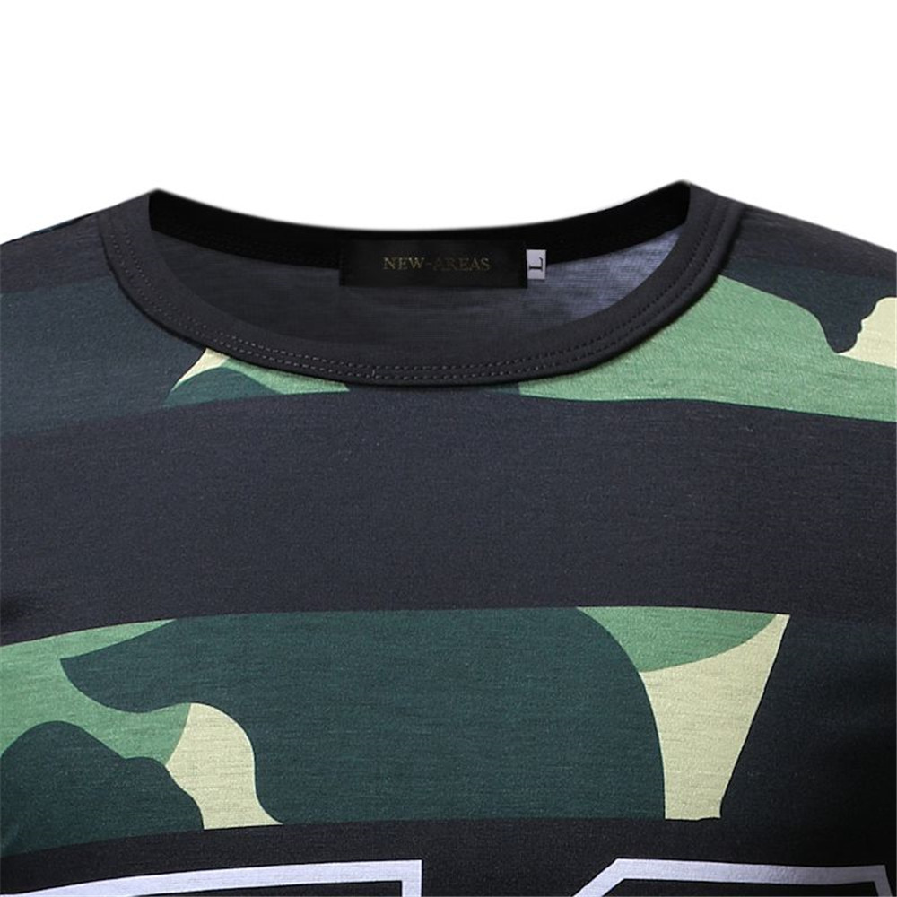 Men'S T-Shirt Recreational Short Sleeve O-Collar Fashion Printed Cotton T-Shirt- Army Green 2XL