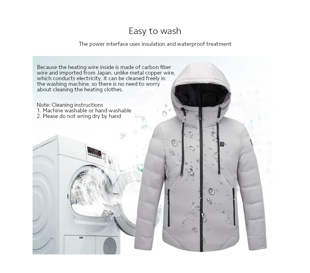 Winter Intelligent Charging Heating Warm Cotton Coat Washable